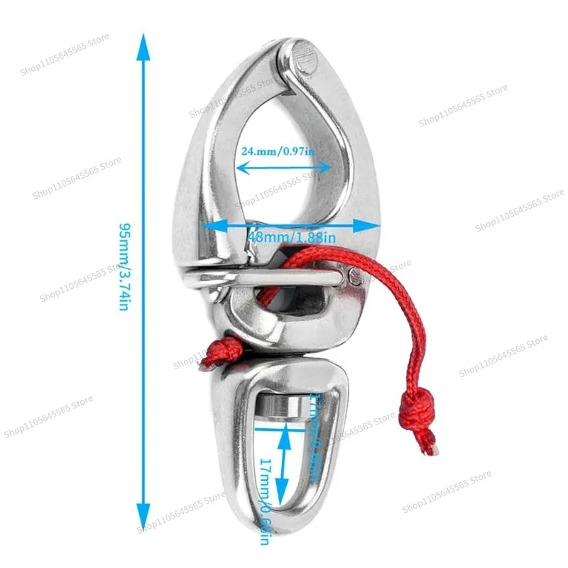 For stainless steel 316 quick release buckle, quick spring shackle, power umbrella buckle pull rope insurance shackle