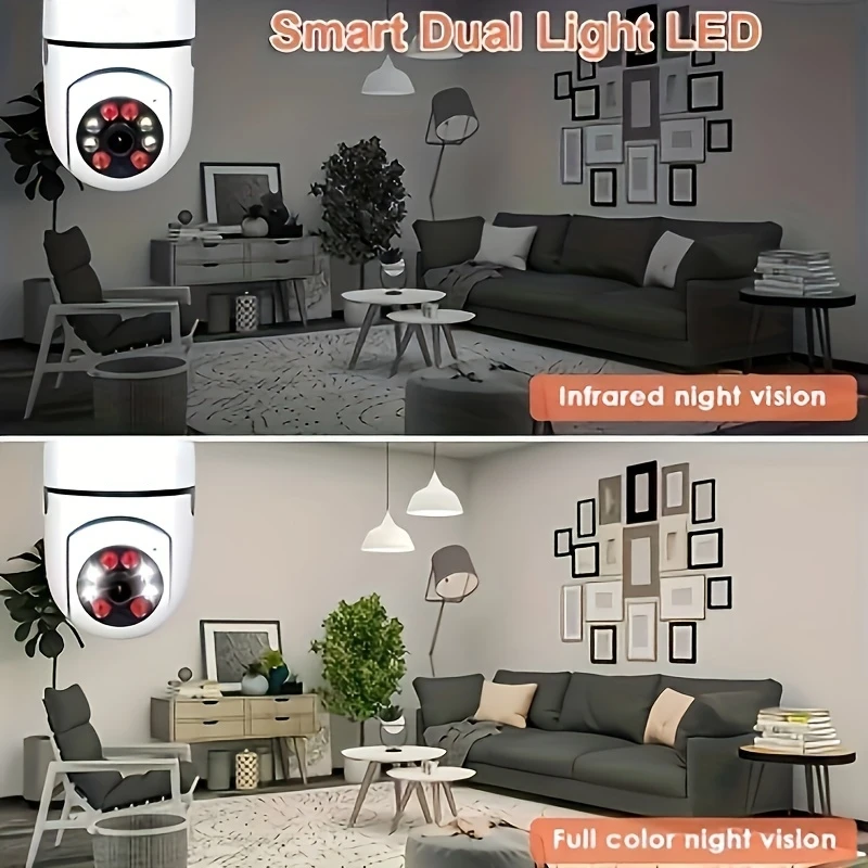 Ease Life App 5GHz E27 1080P Light Bulb Security Cameras Indoor Outdoor Wireless WiFi Camera Color Night Vision Motion Detection