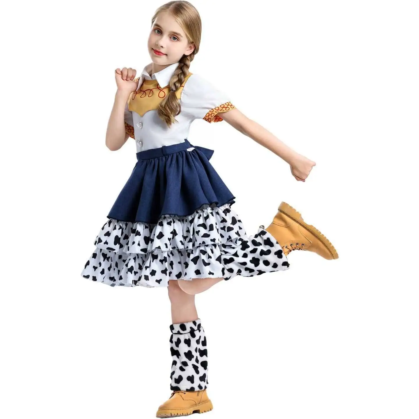 Princ Dr loween Jie Toy S Costume da spettacolo Ragazze Gonna da cowboy Abbigliamento tradizionale cinese da palcoscenico Y8792
