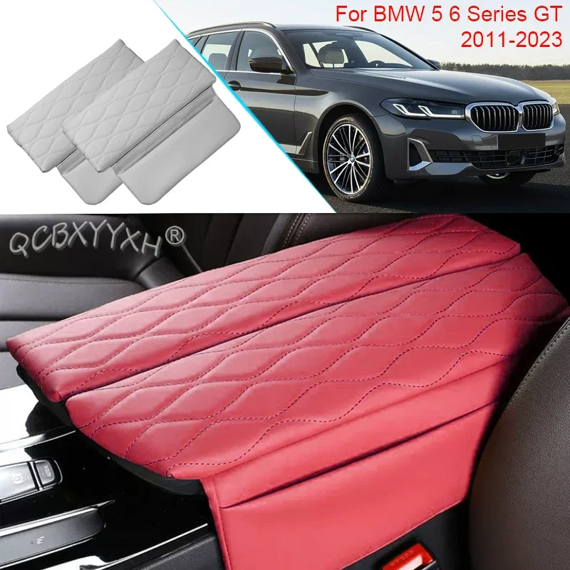 Car Center Console Armrest Cushion Heighten Pad Auto Armrest Box Cover Protector Storage Pocket For BMW 5 6 Series GT 2011-2023