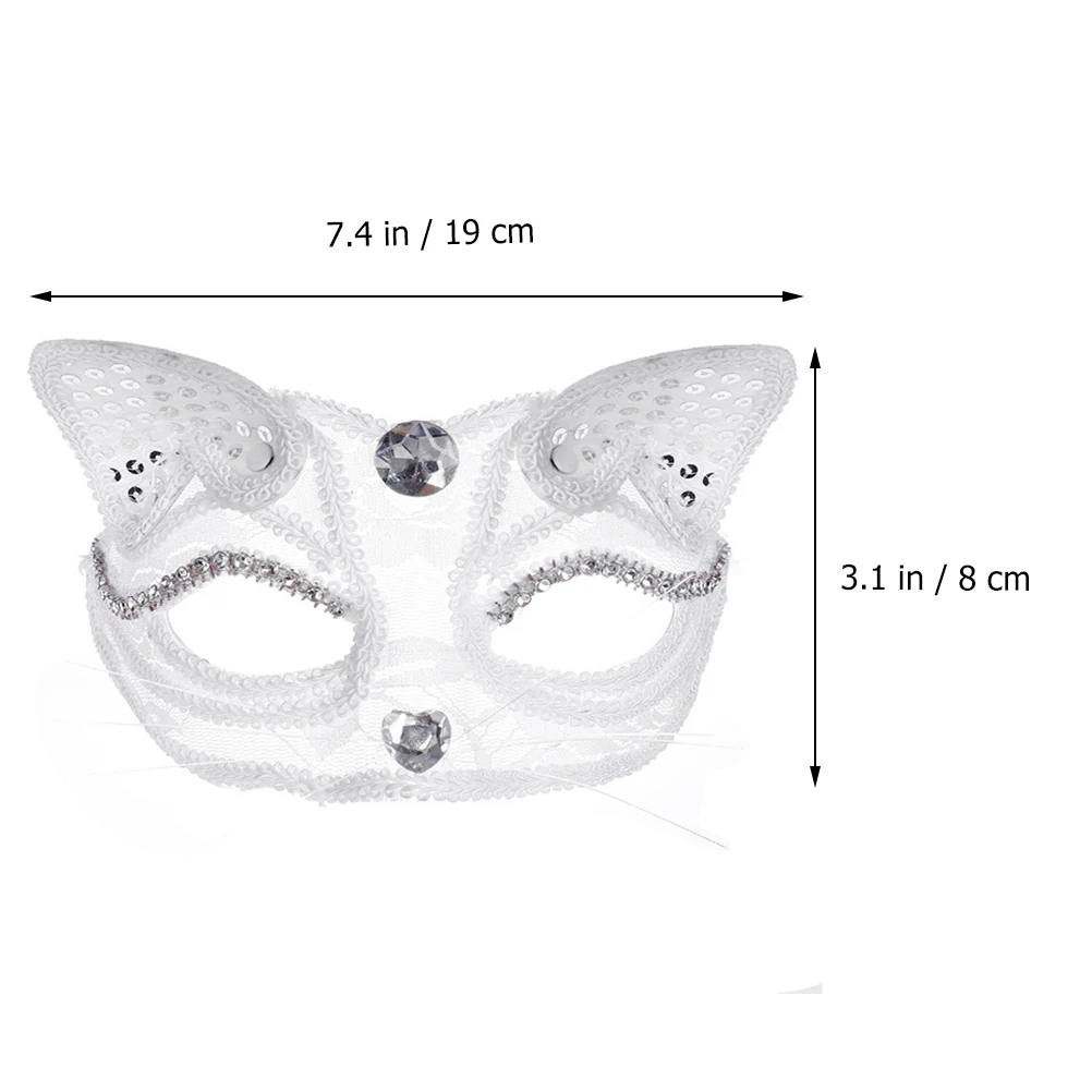 

Fox Masquerade Mask Lace Mask for Halloween Party Carnival Face Props Luxury Shimmer Comfortable Ties
