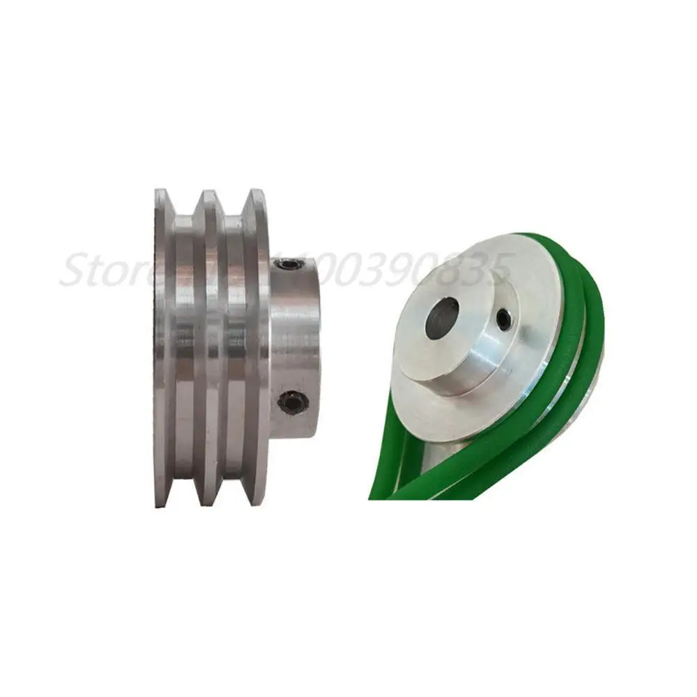 Aluminum alloy double-groove pulley, transmission wheel, V groove, groove width 7mmPU round belt