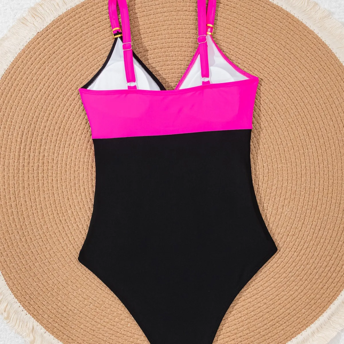 2025 Nieuwe vrouwen Sexy Blok Kleur Sling Bikini Hoge Taille Eendelig Badpak Strakke Cross Verzameld Beachwear Brazilië badpak