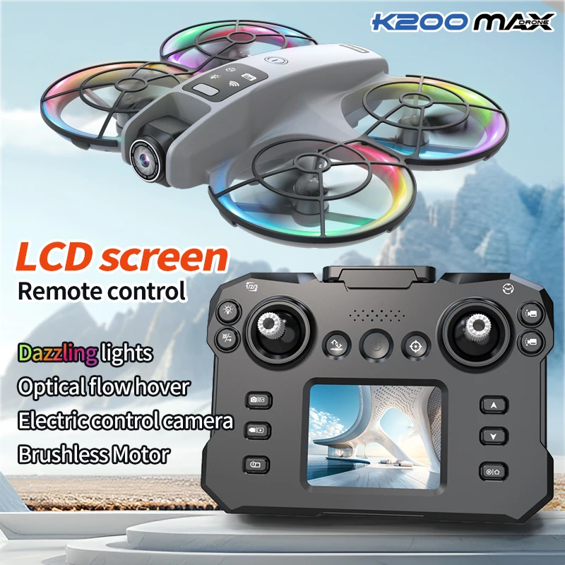 

Mini K200 MAX Drone Professional 4K HD Dual Camera Screen Optical Flow Drone Toys Brushless Quadcopter Gift Fpv Drone