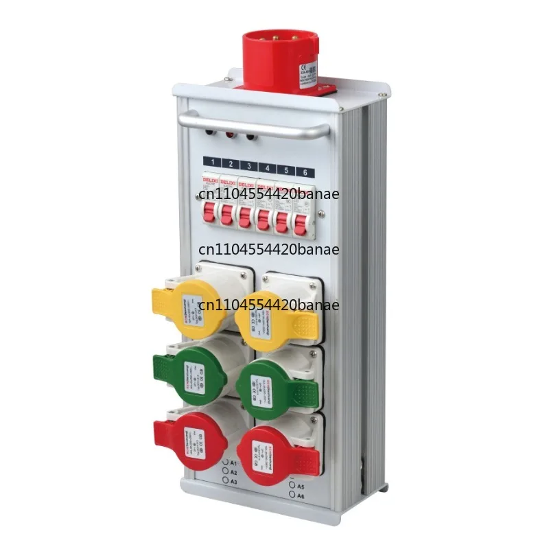 Stage power distribution straight-through box source is equipped with plugs