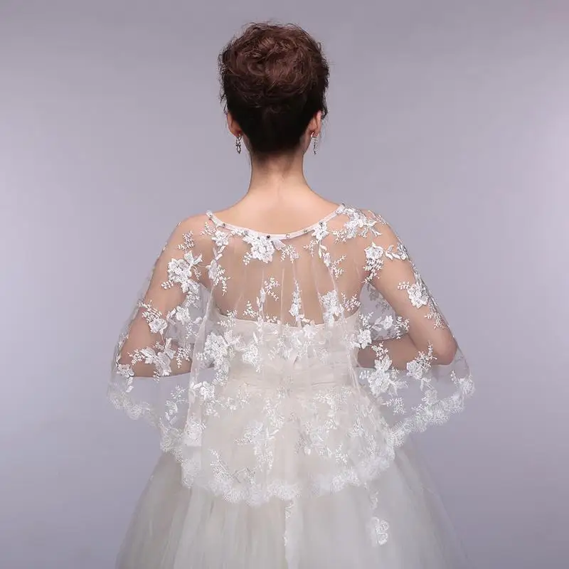 1PC Summer Beige Wedding Lace Appliques Shrug Shawl Multi-purpose High Quality Shawl
