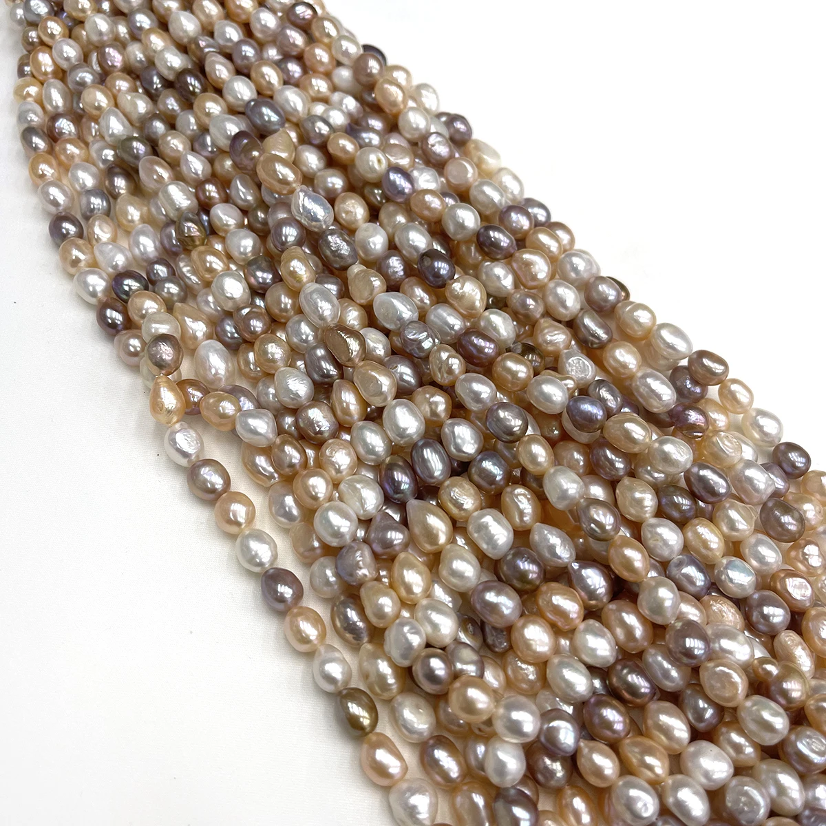 Design Near Round Natural Freshwater Pearl Beads, High Luster Loose Pearls for Necklace Bracelet Earring Jewelry Making Supplies