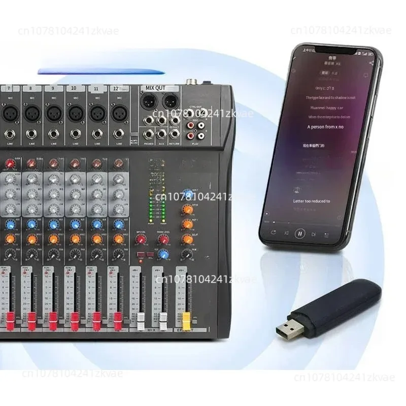 Professional Mixer Sound Mixing Console Computer Input USB Audio Mixer Interface Console Sound Card 12-Channel