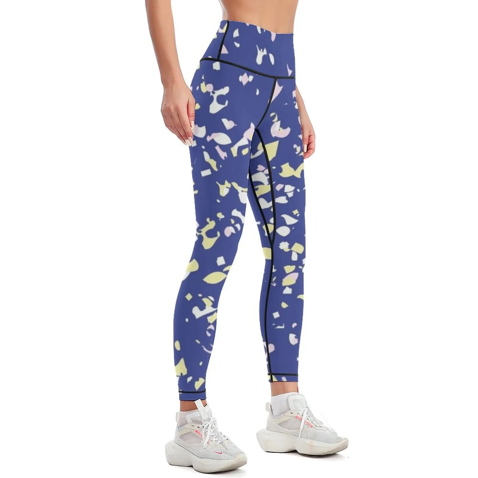 Paint Splash Blue Terrazzo Pattern Leggings jogging pants sport pants Womens Leggings