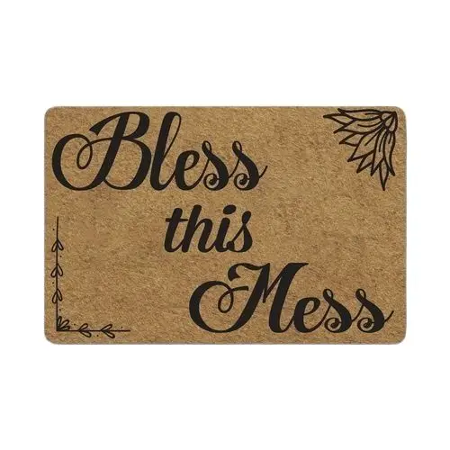 Bless This Mess Vintage Doormat Outdoor Porch Patio Front Floor Christmas Decoration Holiday Rug Decor Home Door Mat