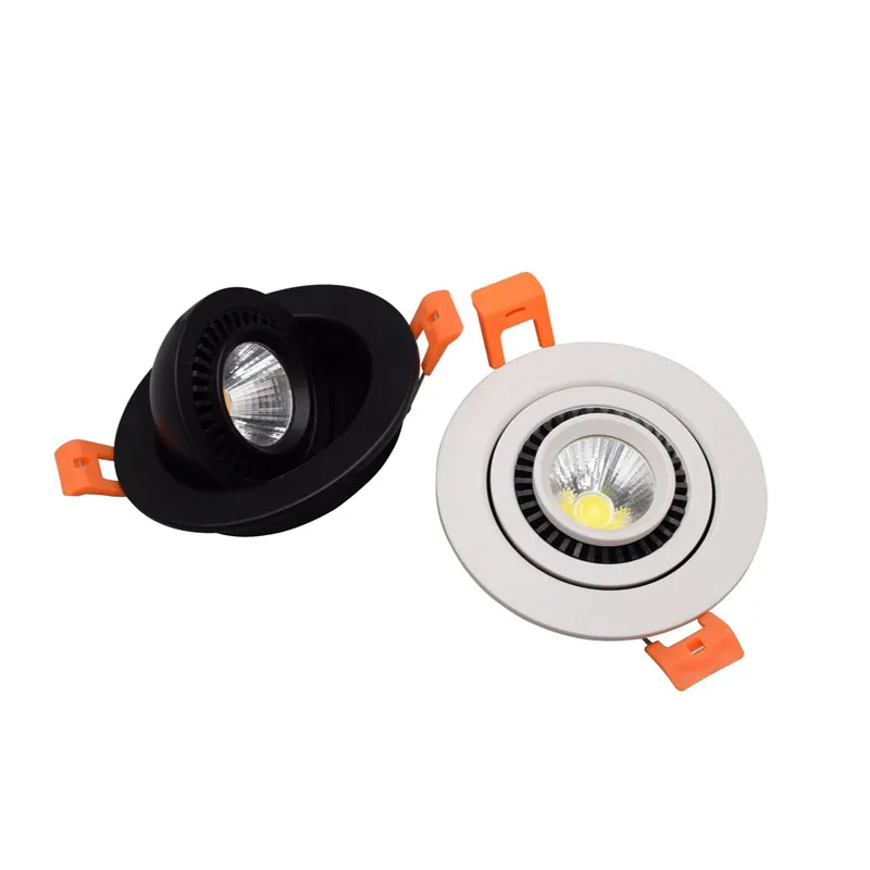 Dimmable LED Downlight 360° Rotatable Recessed Ceiling Spot Down light 3000K/4000K/6000K 110V 220V Mall House Ceiling Lamp