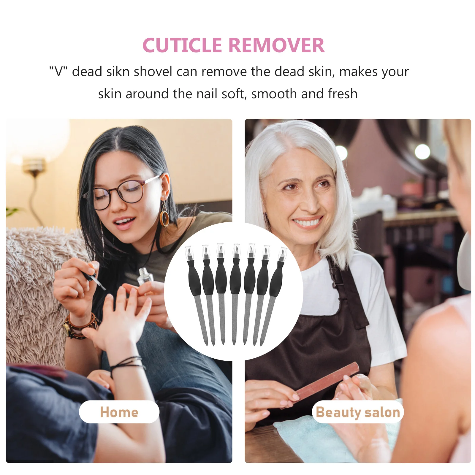 12 個の爪やすり角質フォークステンレス鋼デュアルユースマニキュアツールプロのネイルアートケアのためのキューティクルリムーバー
