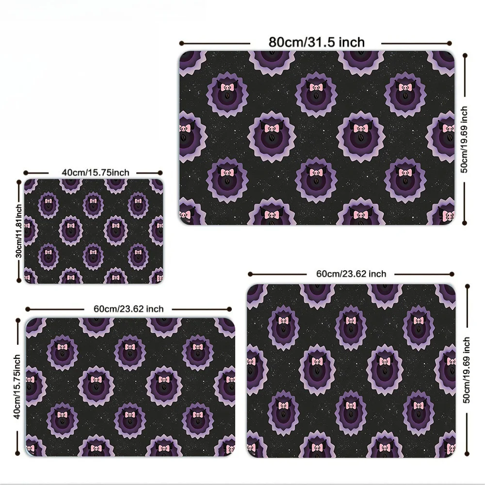 

Kuromi Coffee Bean Print Kitchen Drain Mat, Non-Slip Rubber Base, Washable Cloth Surface, Absorbent Dish Drying Pad for Countert
