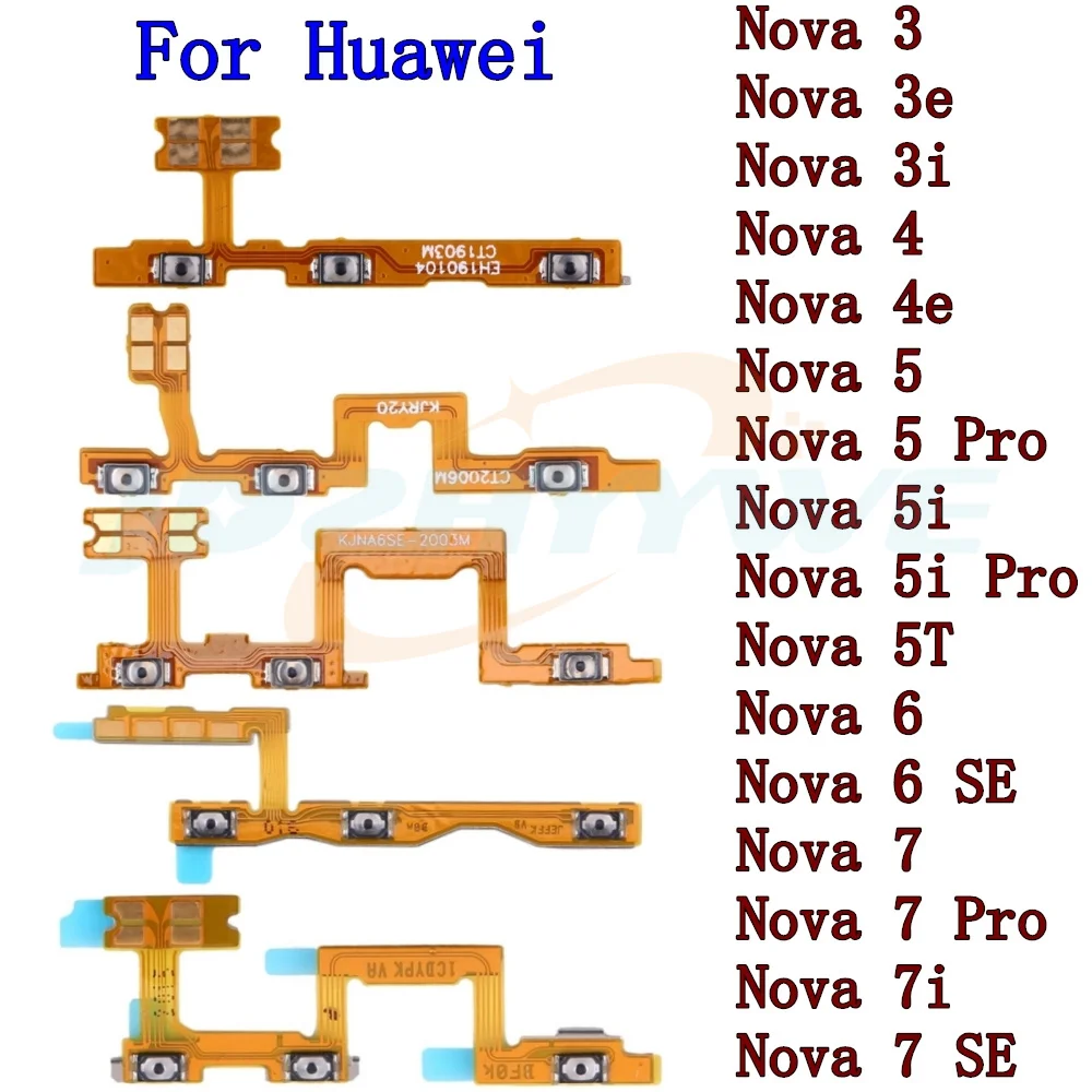 

Кнопка включения/выключения питания Кнопка управления громкостью гибкий кабель для Huawei Nova 7i 7 6 SE Pro 5T 5i 4 4e 3 3i 3e запасные части