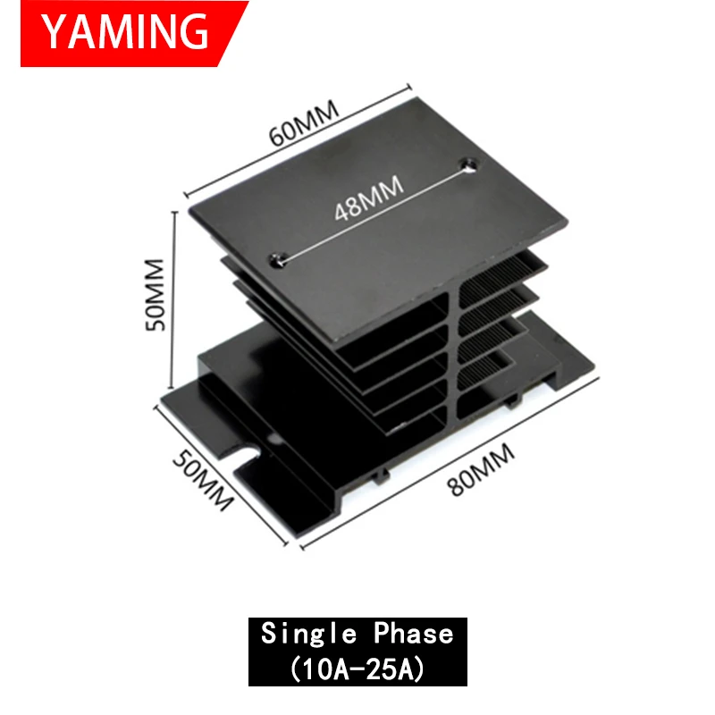 Solid State Relay Radiator Heat Sink Base SSR 10-200A Single/Three Phase Aluminum Accessory