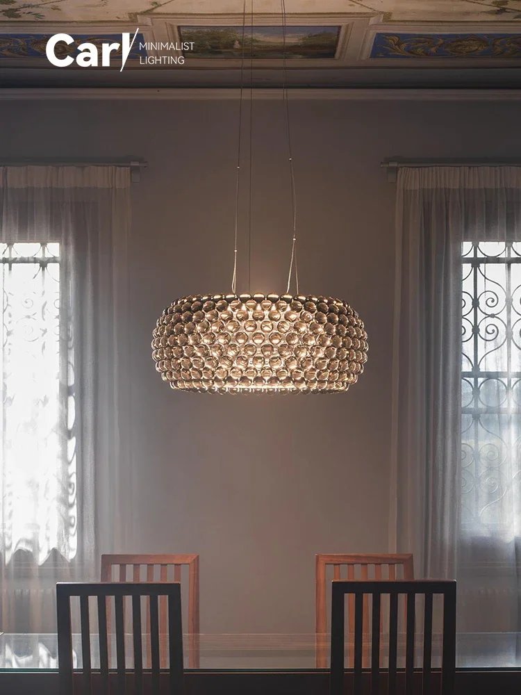 Modern Minimalist Bead Crystal Chandelier Designer Creative Living Room Bedroom Dining Room Atmosphere Home Decorative Lights.