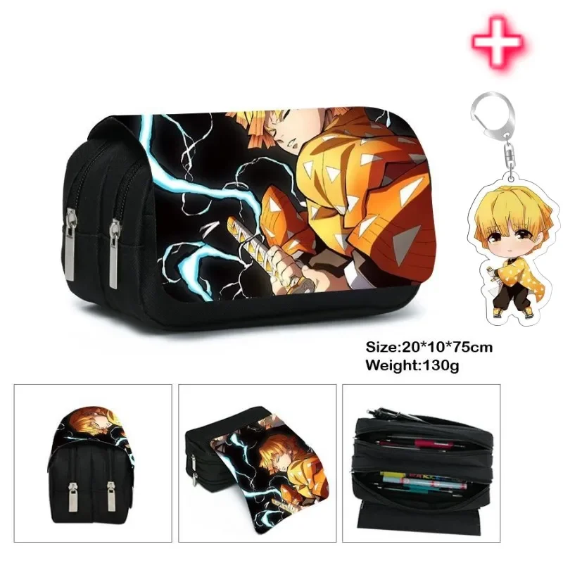 애니메이션 악마 슬레이어 코스프레 더블 데크 쓰기 케이스 만화 여러 스타일 대용량 연필 상자 선물 학교 용품