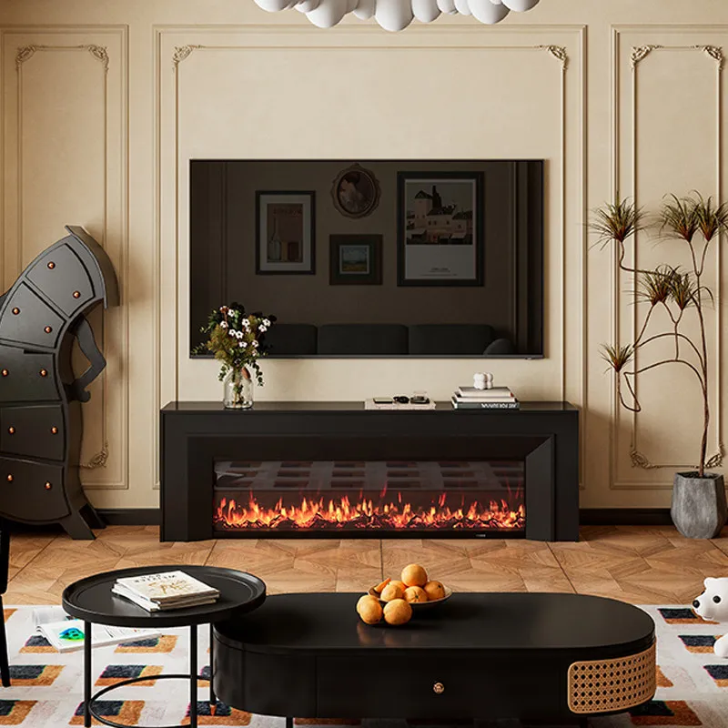 Medieval Fireplace TV Cabinet French Retro Fireplace Decorative Cabinet Simulation Fire Heating Electric Fireplace Floor-to-ceil