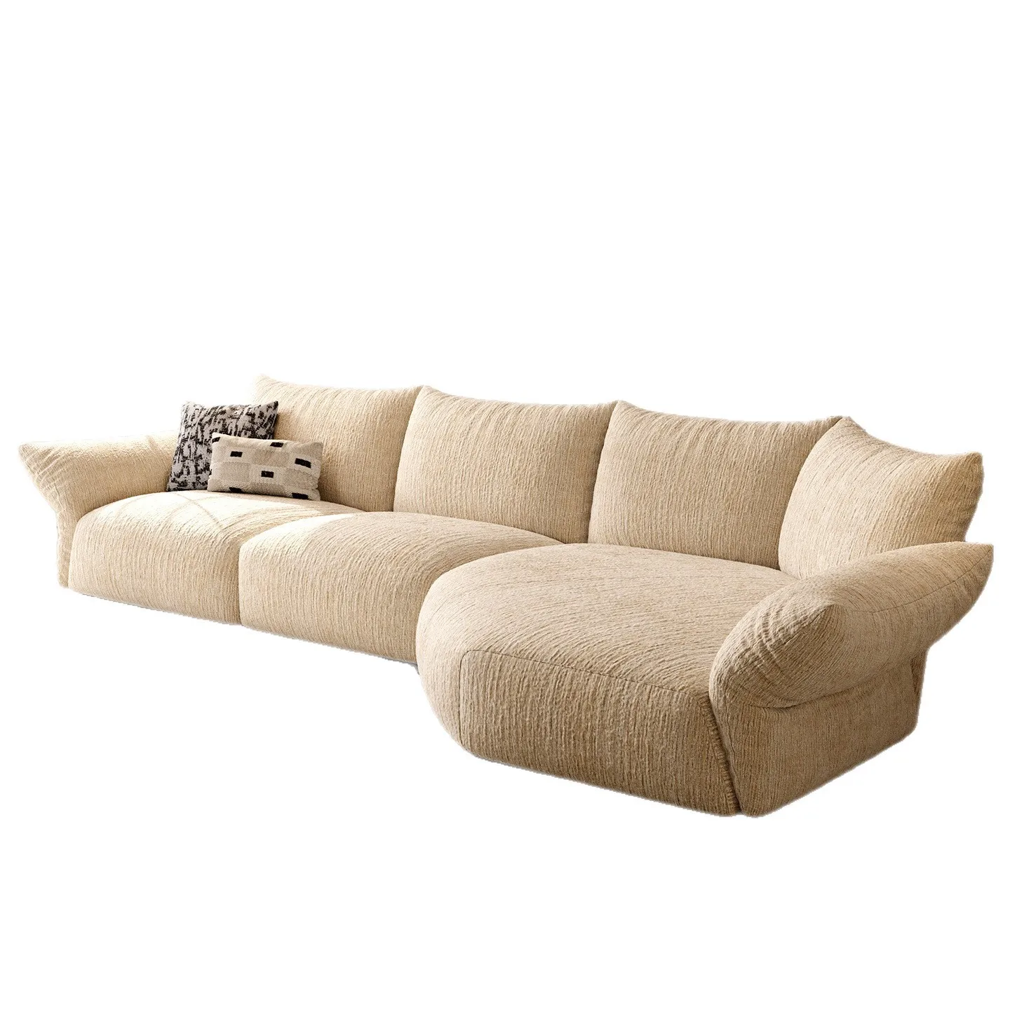 YFY petal curved sofa living room white retro fully dismantled and washed fabric sofa