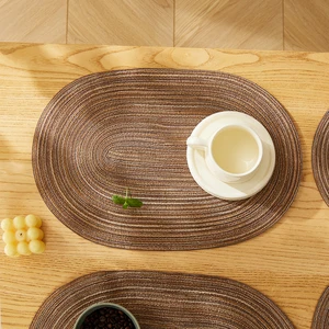 Geflochtene Taschen aus Baumwoll für Tisch, ovaler Seil, Nicht -Slip 12 Hauptverkaufsgewebe für Sousplat - №5