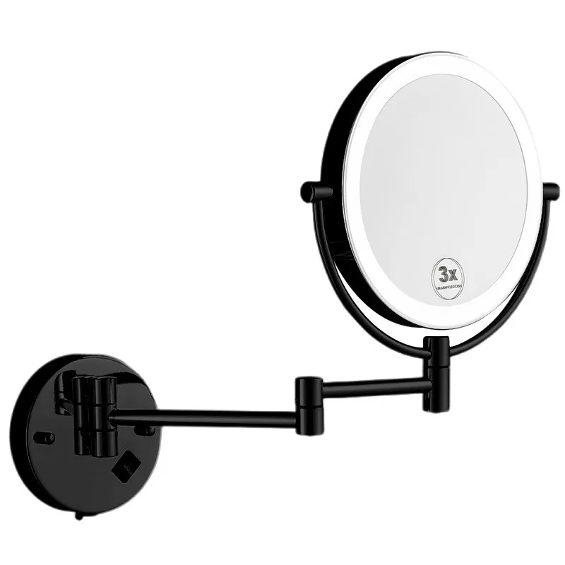 Hotel bathroom vanity mirror wall-mounted folding mirror toilet double-sided lamp enlarged led vanity beauty mirror