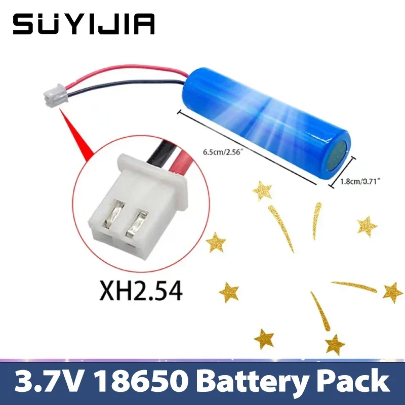 3.7V 18650 Liion Battery Pack 3800mAh 1S1P Lithium-ion Rechargeable Batteries Negative Wire+PCB for Sweeper Replacement Lighting