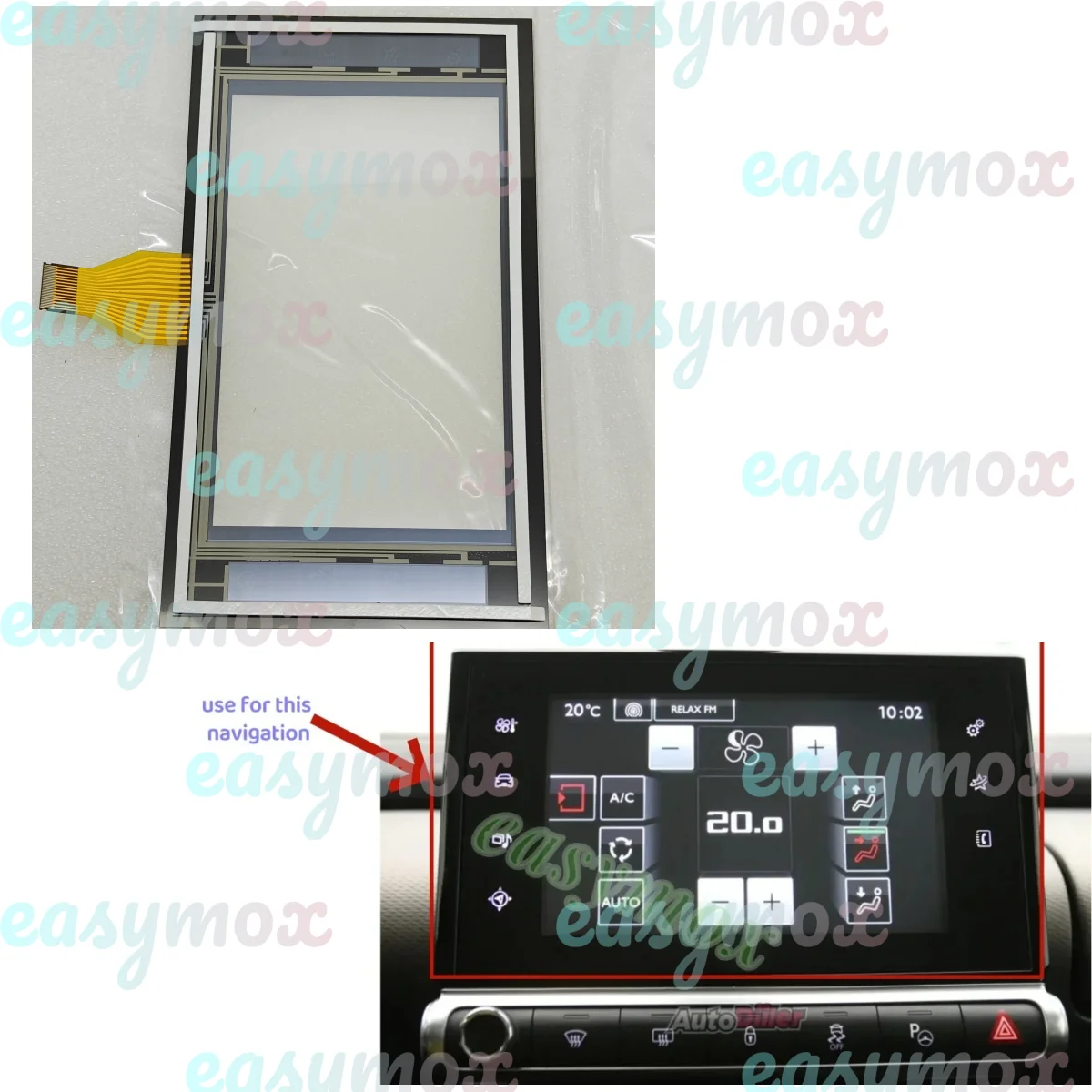

7" LCD Touch Digitizer for 2014-2018 Citroen C4 Cactus Multimdeia and Navigation Head Unit Screen