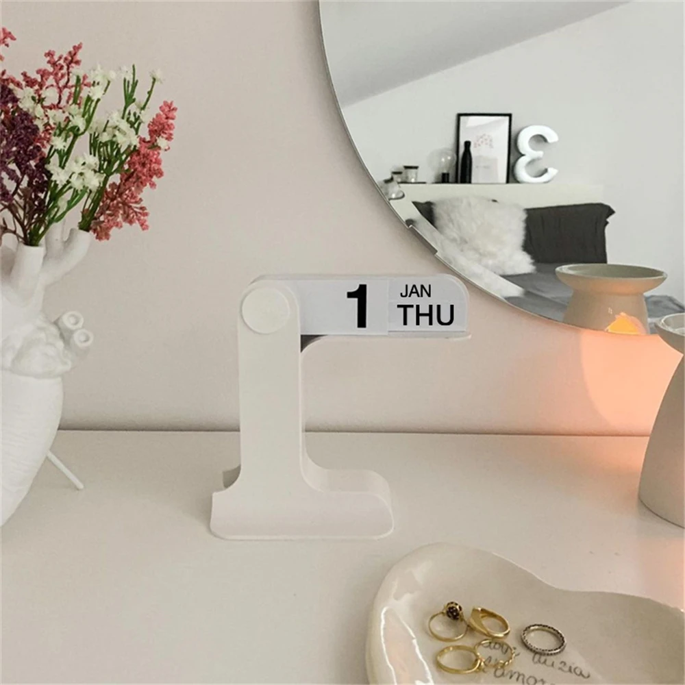 Ins Creative Flippable Calendar Rotatable Desk Calendar Art Crafts Ornaments Home Decoration Accessories For Livingroom Office