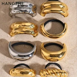HangZhi Trend Metal Thick U-shaped Pigtail Elastic Hair Rope Chunky Hair Clip Line High Quality Hairband Women Hair Jewelry