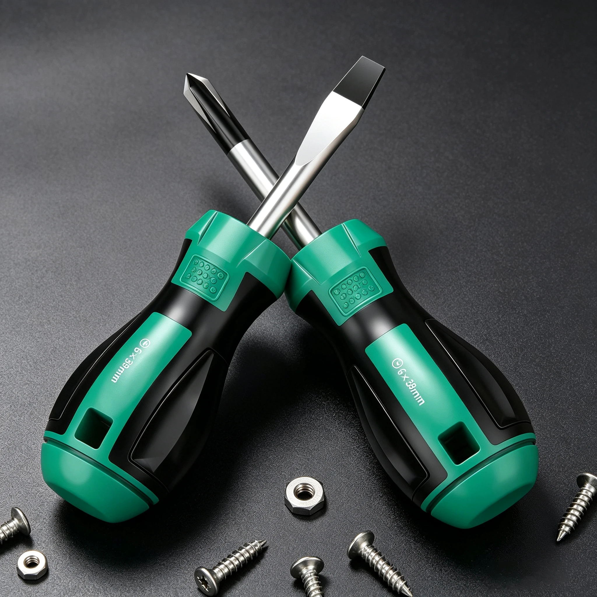  Mini Screwdriver S2 Alloy Steel 6mm Cross Flat Tip Non-Slip Grip Portable Hand Tool for Cabinet Electronic Narrow Gap Repair