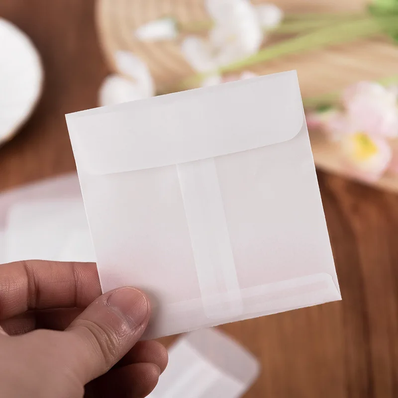 50pcs/lot Translucent Envelopes Jewelry Storage for Card Earring 120g Paper Business Cookie Candy Seed Packaging Folder Bag