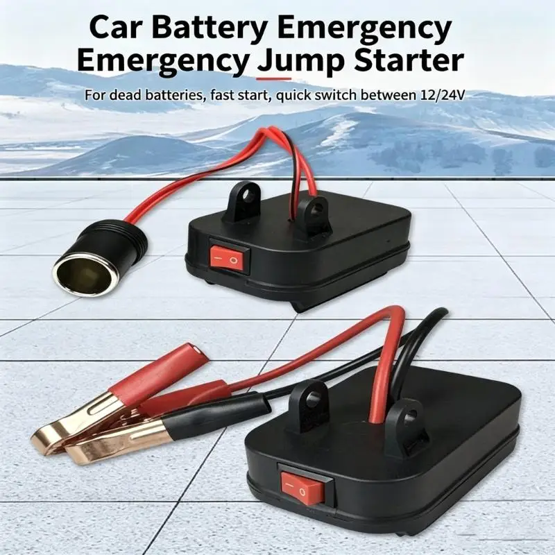 Garage Standby Starter Adapter 12V 24V with Battery Clamps