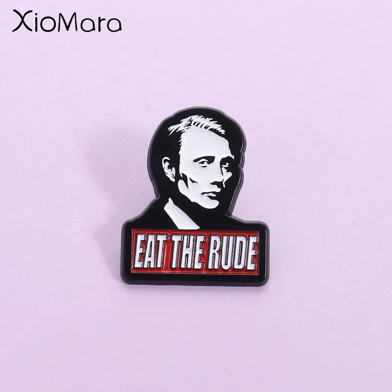 Eat the Rude Emaille Pin – Suspense Film Charaktere Brosche Revers Rucksack Abzeichen Unisex Film Fan Geschenk
