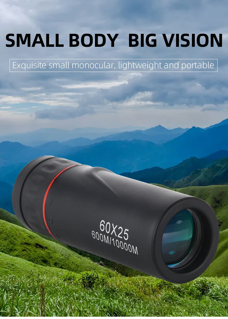 

60X25/100X25 Optical Zoom Field Telescopes Clear View Red Film Hunting HD Binoculars Adjustable Focal Length