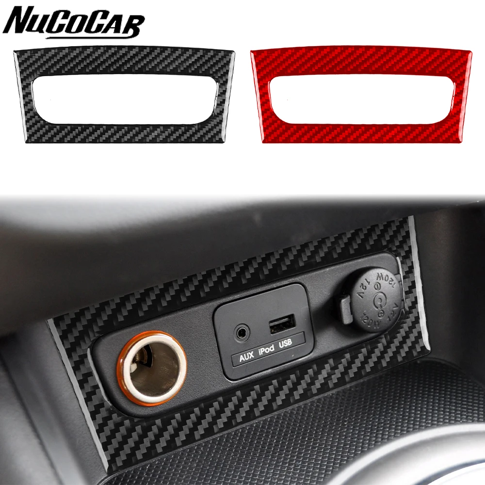 kia sportage cigarette lighter For Kia Sportage 2011-2016 Carbon Fiber Center Cigarette Lighter UBS Frame  Panel Car Accessories Interior Decorative Sticker