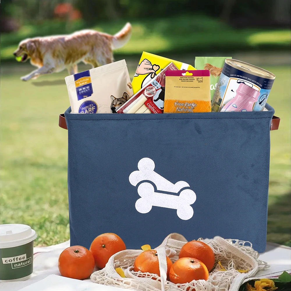 Dogs Box Big Capacity Dog Toy Storage Basket Bag Pet Puppy Baskets Organizer For Toys Clothes Accessories Outdoor Pet Supplies