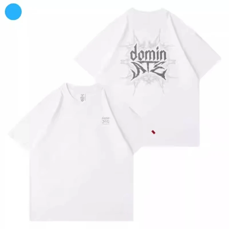 تي شيرت KPOP Dominate Tour فيليكس BANGCHAN CHANGBIN HYUNJIN SEUNGMIN LEE KNOW قطن قصير الأكمام تي شيرت هيب هوب فضفاض تي شيرت