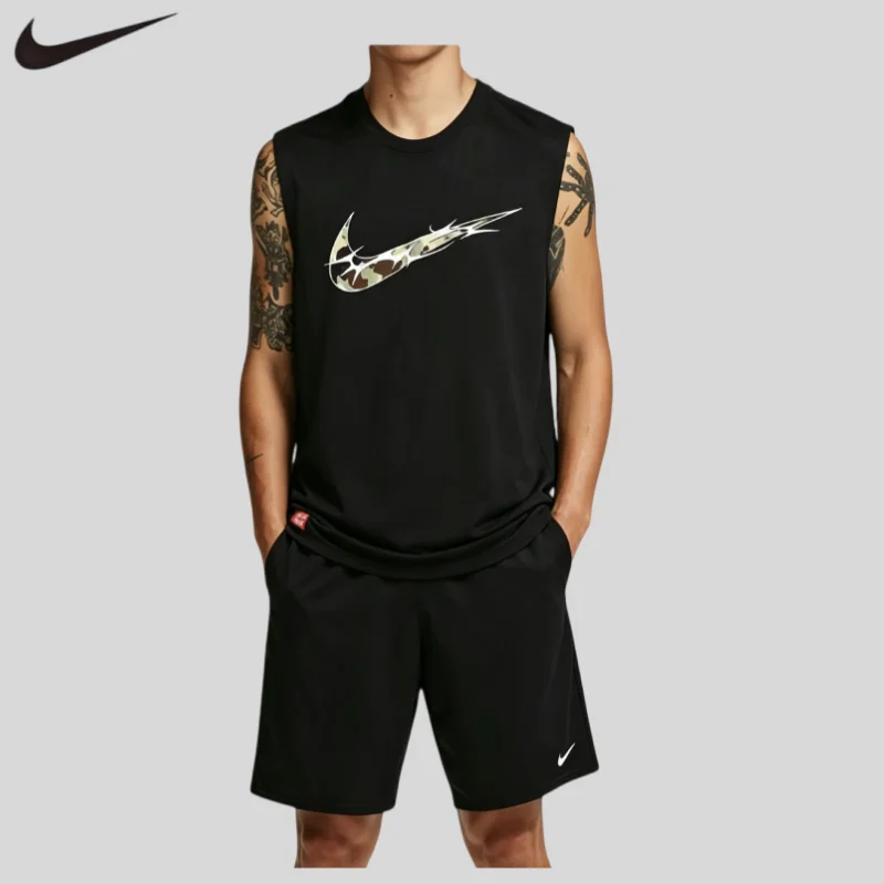 Nike 2Pcs Regular Breath Tank Shorts Ropa informal diaria para hombre para baloncesto y joggingHM4463-010+IF2183-010