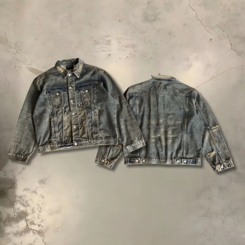 26ss Streetwear Wash Distressed ERD Denim Jackets High Quality Women Men Short-Length Denim Coats