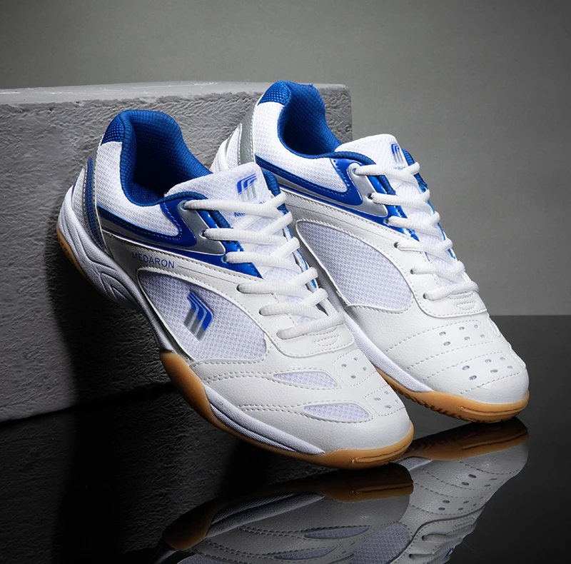 Chaussures de tennis de table professionnelles pour hommes et femmes, baskets de badminton coordonnantes pour couples, bleu, rouge, légères, neuves