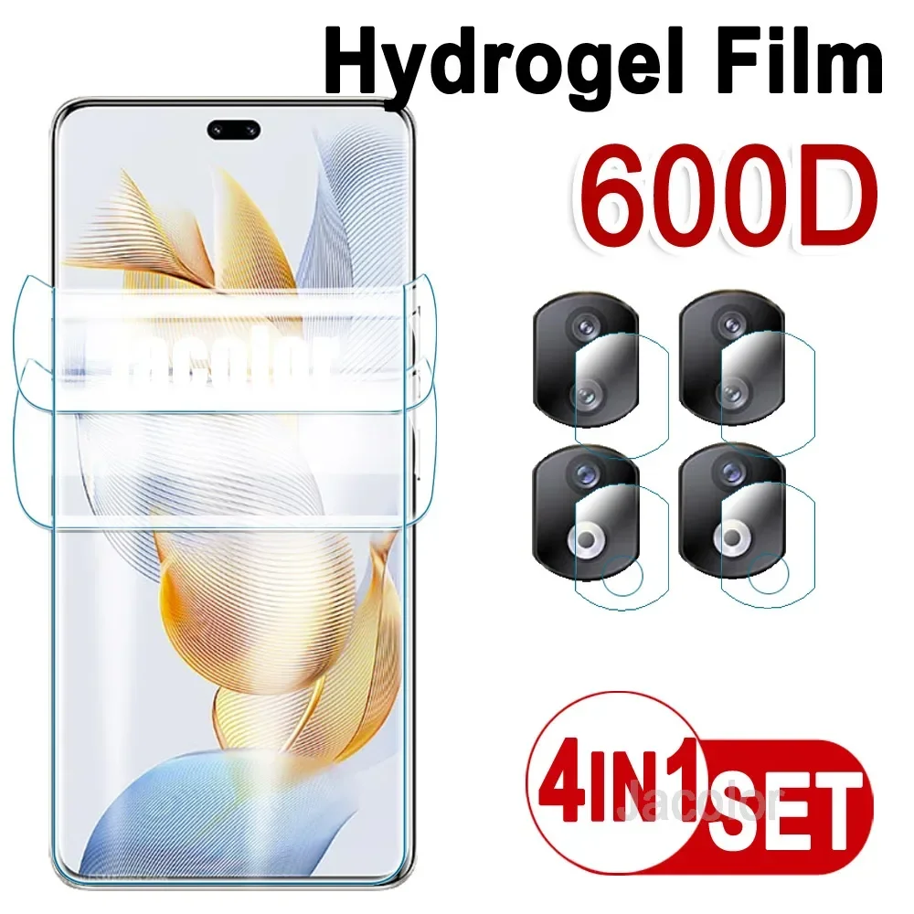 

4 IN 1 Safety Hydrogel Film For Honor 90 80 Se 70 60 Pro Plus Hunor 90Pro 80Pro 70Pro 80Se Protection Water Gel Screen Protector