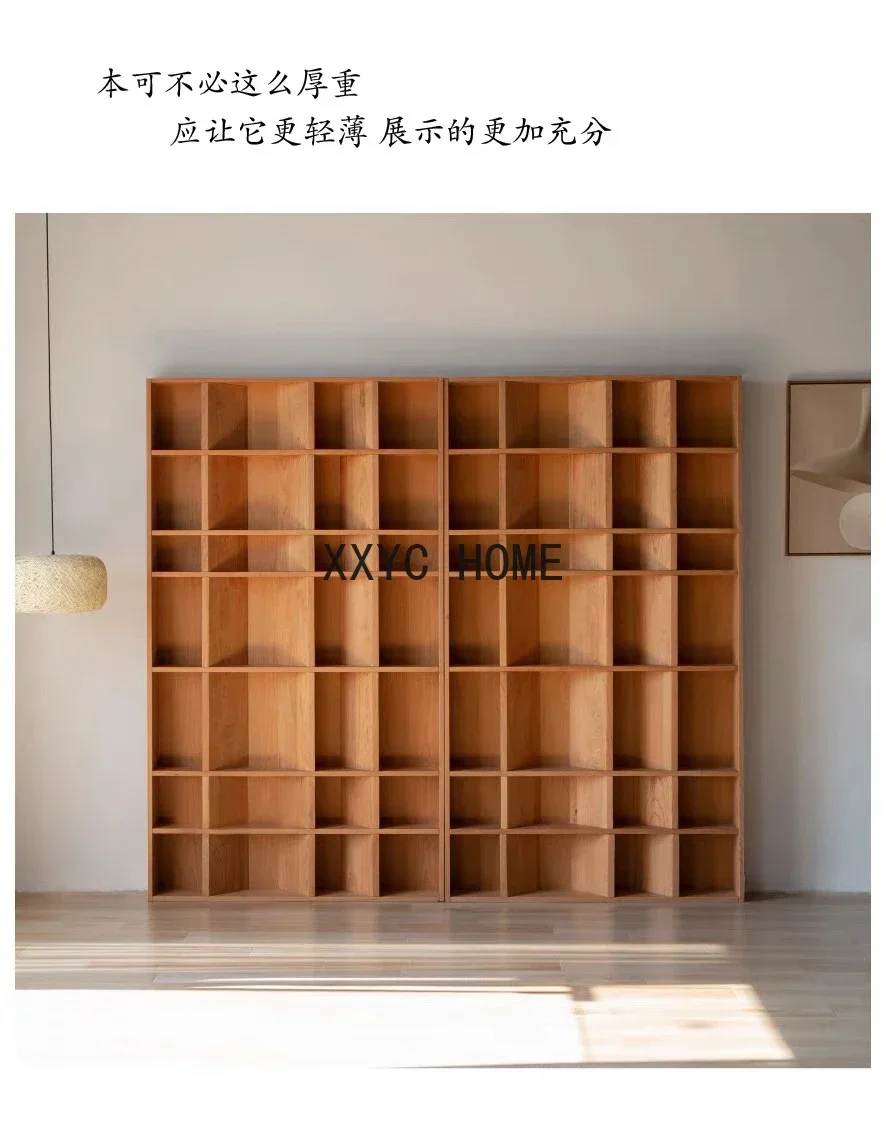 Cherrywood Solid Wood Bookshelf Floor Combined Display Rack