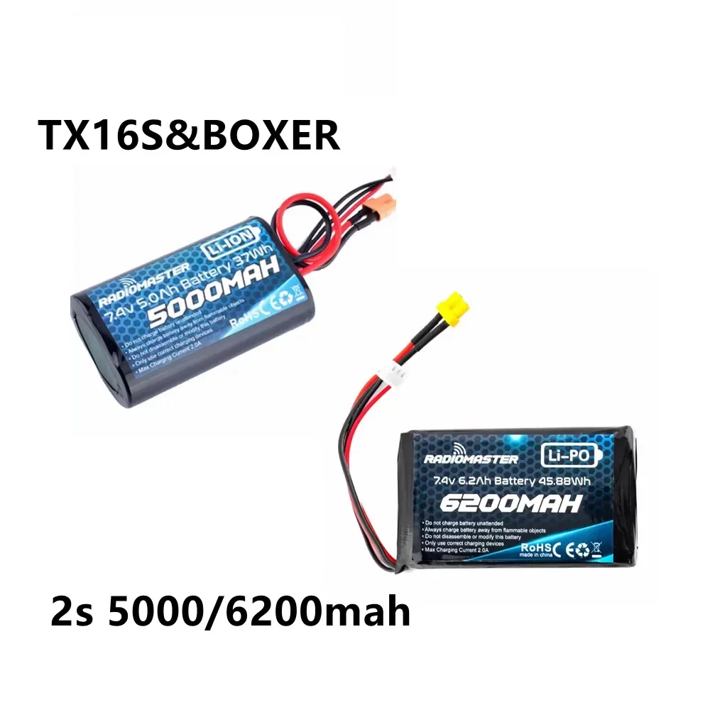 RadioMaster BOXER Original Transmitter 2S 7.4V 6200mAh / 5000 Mah Batterie Lipo Module Universel Batteries Télécommande