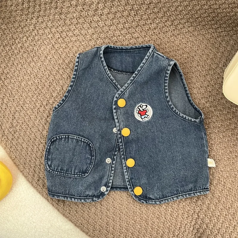 New Spring Autumn Baby Cartoon Cat Romper Infant Boy Girl Long Sleeves Striped Jumpsuit/Denim Waistcoat/Knitwear Cap K1036