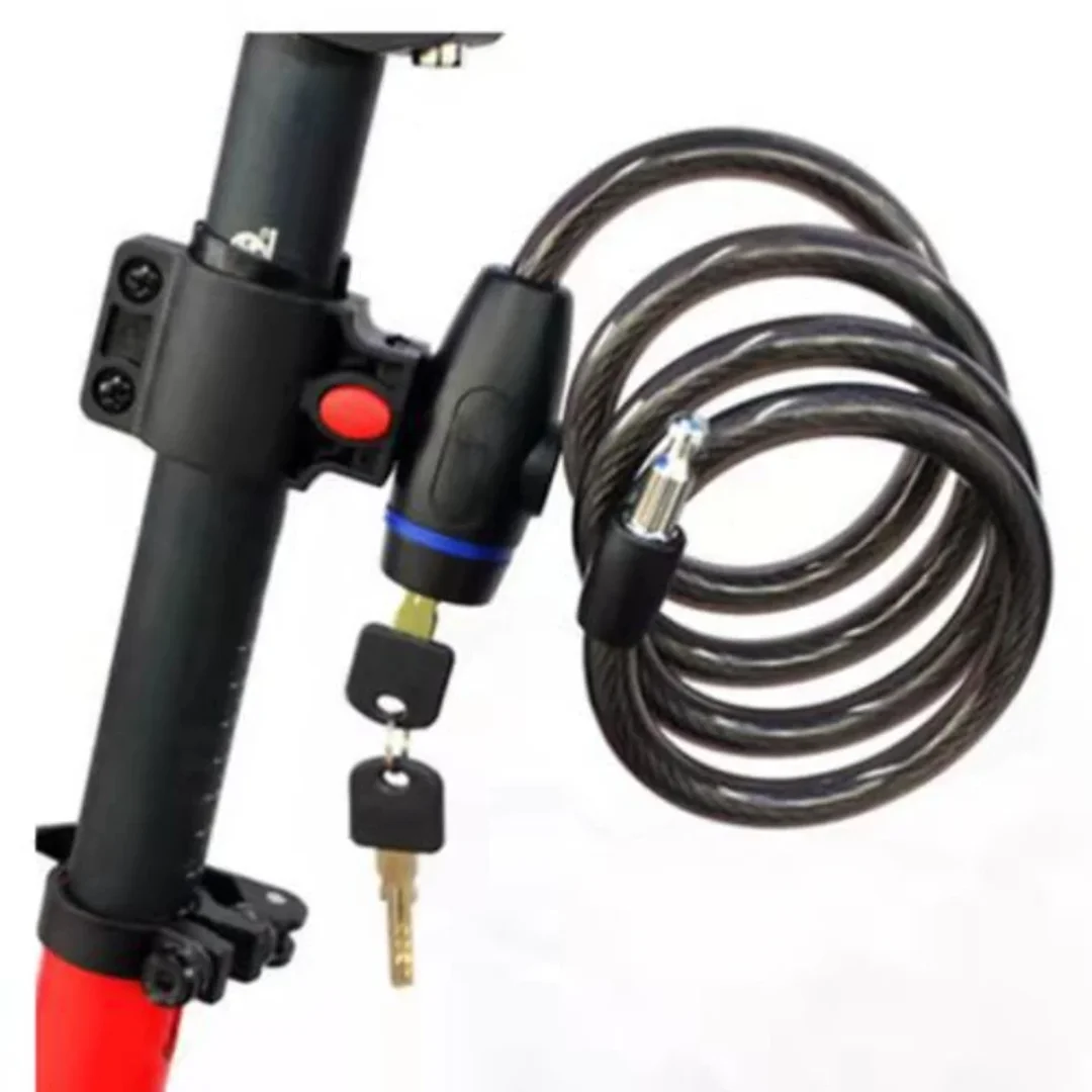 Bicycle Bike Lock Anti-theft MTB Road Bike Stainless Steel Cable Coil Lock Motorcycle Electric Scooter Security Lock with 2 Key