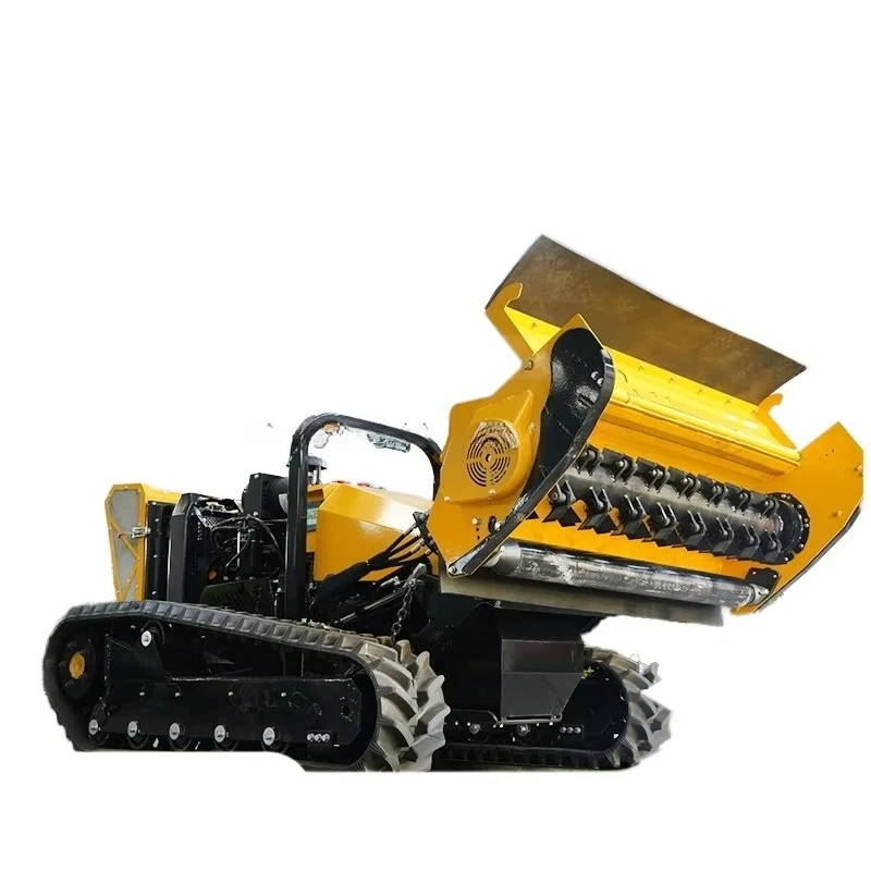 Remote Operated Crawler Forest Wood Mulcher Hydraulic Brush Shredding Machine for Mountain Slope Clearing Forest