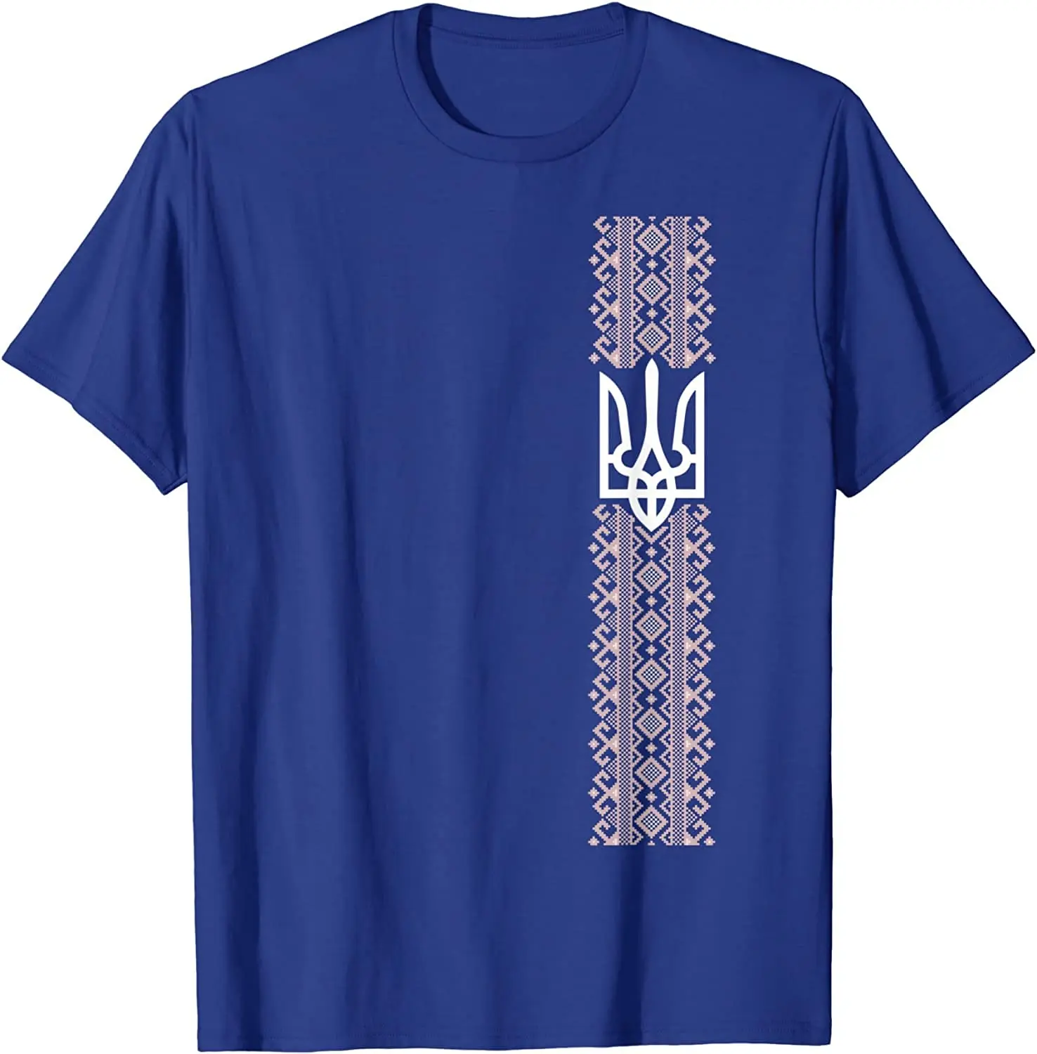 Ukrainian Embroidery Trident Gift Ukraine Emblem T Shirt New 100% Cotton Short Sleeve O-Neck T-shirt Casual Mens Top