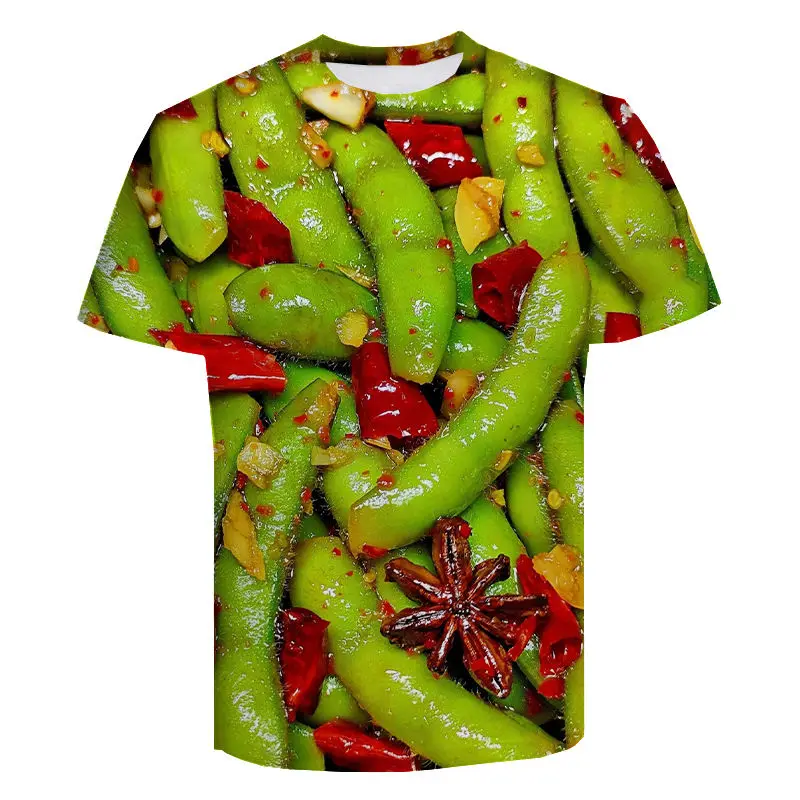 Food Seasoning Fun Short Sleeved T-shirt Summer Children's Adult Casual Wear Sportswear Oversized Men's And Women's Top Clothing