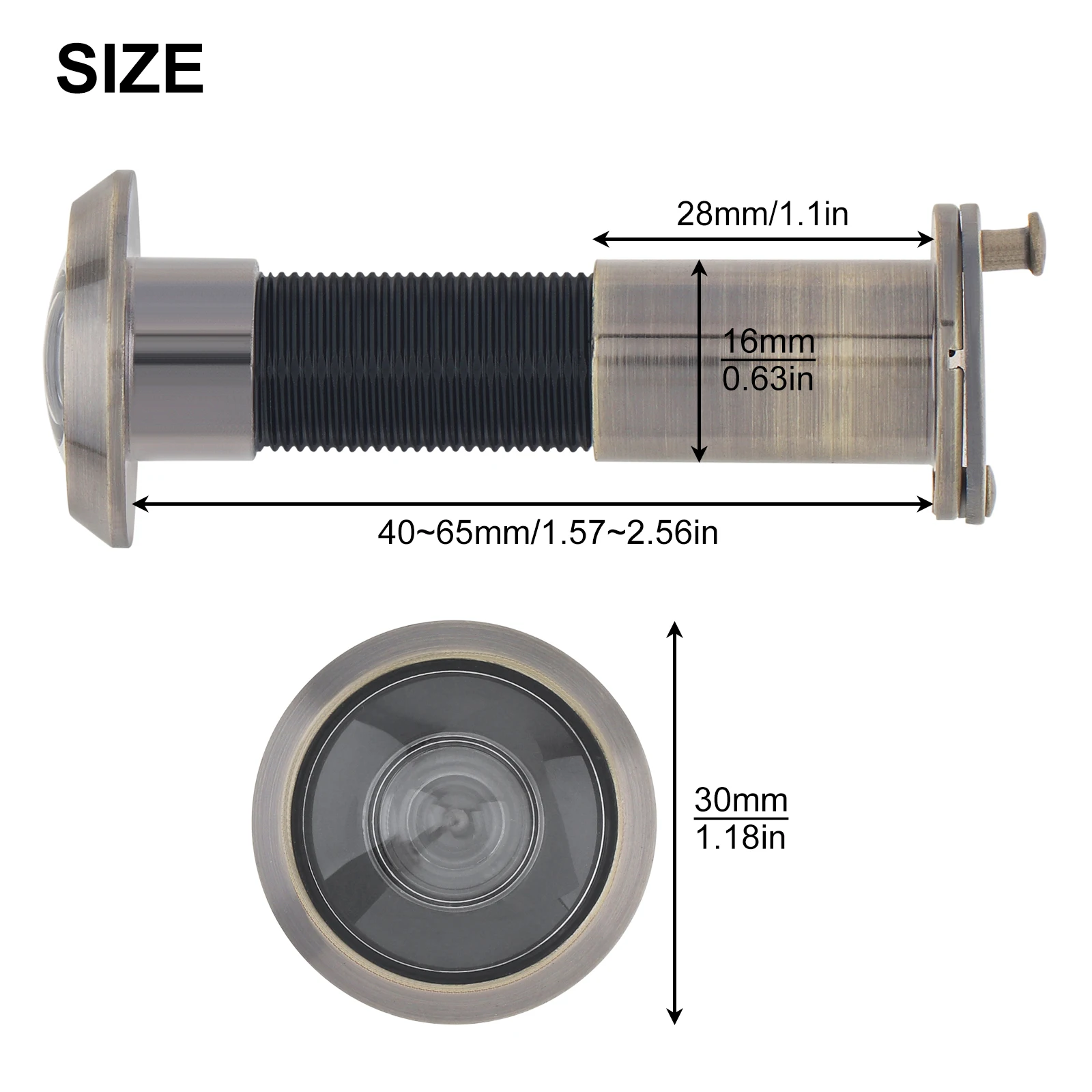 2ks 16mm/0.63inch 200 stupňů dveře diváka kukátko vrtačka kousek sada záruka peek peep děr pro 1.57inch na 2.56inch dveře