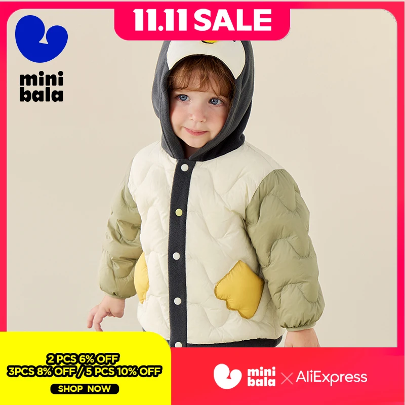 

Мини-пуховик Balabala для мальчиков и девочек, легкая теплая зимняя верхняя одежда с тремя доказательствами для повседневной носки и активного отдыха